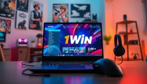 1win demo oyunlari oynayarkən cəlbedici oyun təcrübəsi təqdim edən şəxs.