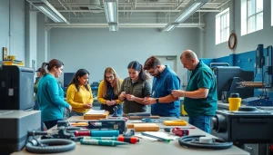 Trade School In Tennessee with students collaborating in a vibrant learning environment.