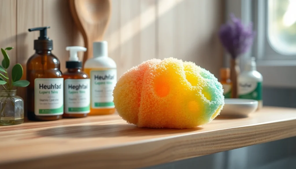 Scrub away impurities with the best silicone loofah, showcasing its unique texture on a bathroom shelf.