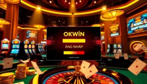 Engage in online gaming excitement with OKWIN ĐĂNG NHẬP on a vibrant casino interface.