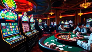 Adegan menarik permainan kasino yang menampilkan kemungkinan datukwin alternatif bagi para petaruh.