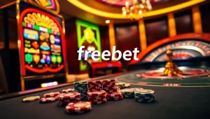 Win big with freebet Naga169 at a vibrant online casino featuring exciting slot machines and gaming tables.