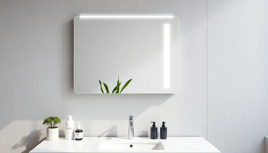 Enhance your space with a stylish bathroom mirror with LED light, featuring a sleek design and modern appeal.