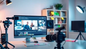 Video to prompt ai technology in a modern workspace with video analysis tools.