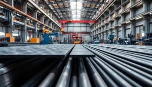 Showcasing a metal manufacturer Edmonton with advanced machinery and quality materials in sharp focus.