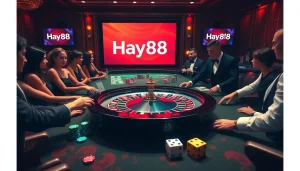 Engaged players at the Hay88 roulette table, showcasing exciting casino gameplay.