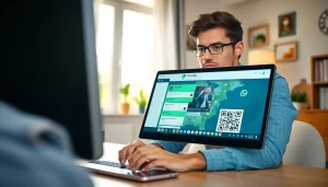 Using WhatsApp Web on a desktop for seamless communication and connectivity.