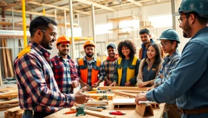 Hands-on training in construction apprenticeship with diverse trainees learning skills.