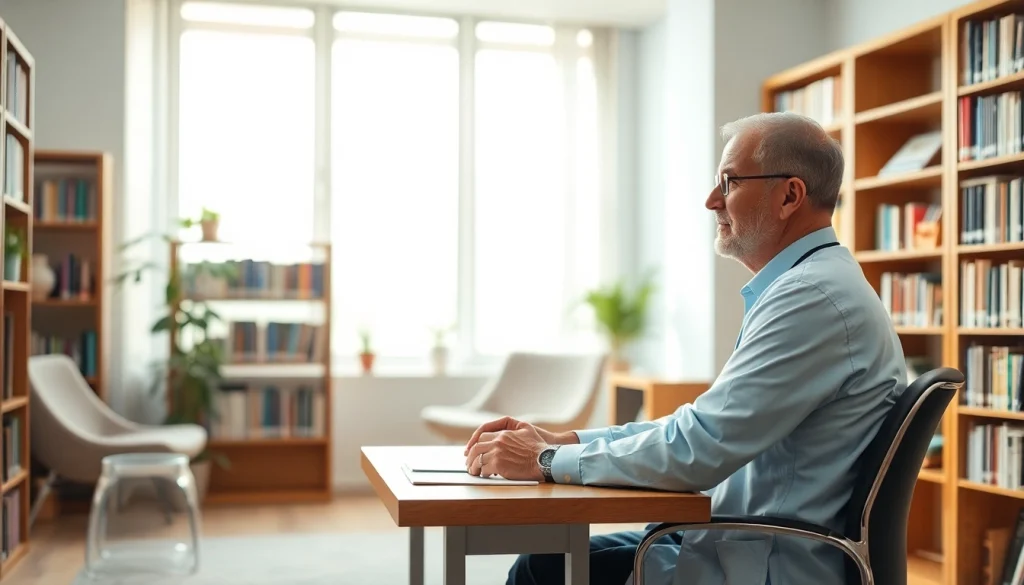 Engaging psychiatrist in Dubai nurturing a client relationship in a tranquil office.