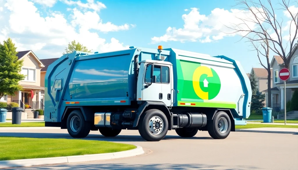 Understanding the cold lake garbage schedule with a garbage truck in the city.