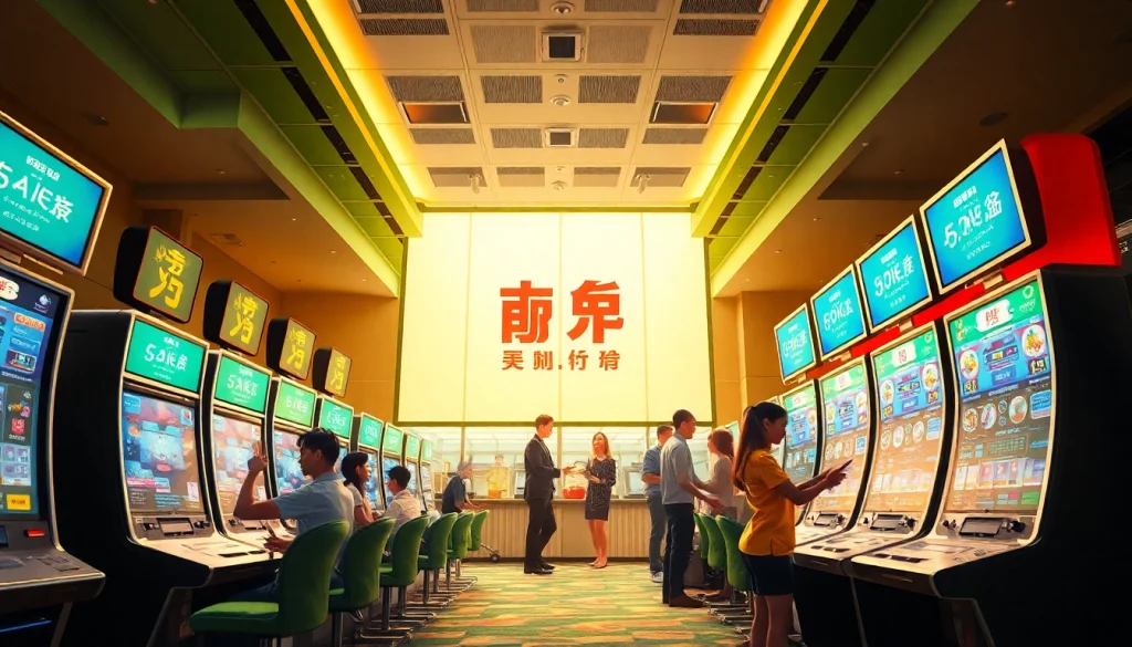Engaging safe playground scene in gambling with 슈어맨 branding, showcasing joyful players and modern gaming.