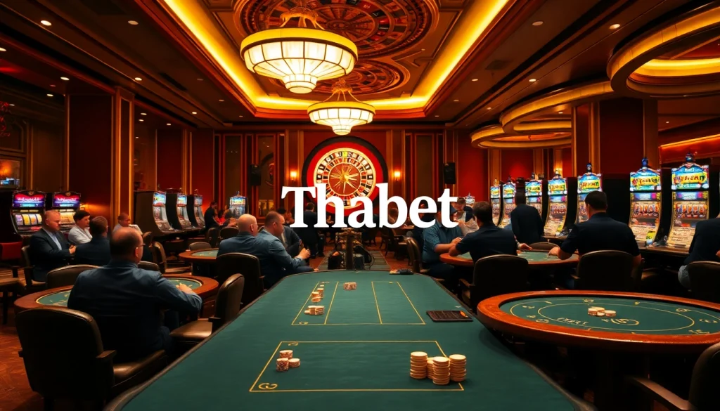 Players enjoying games at Thabet college casino, highlighting luxury and excitement.