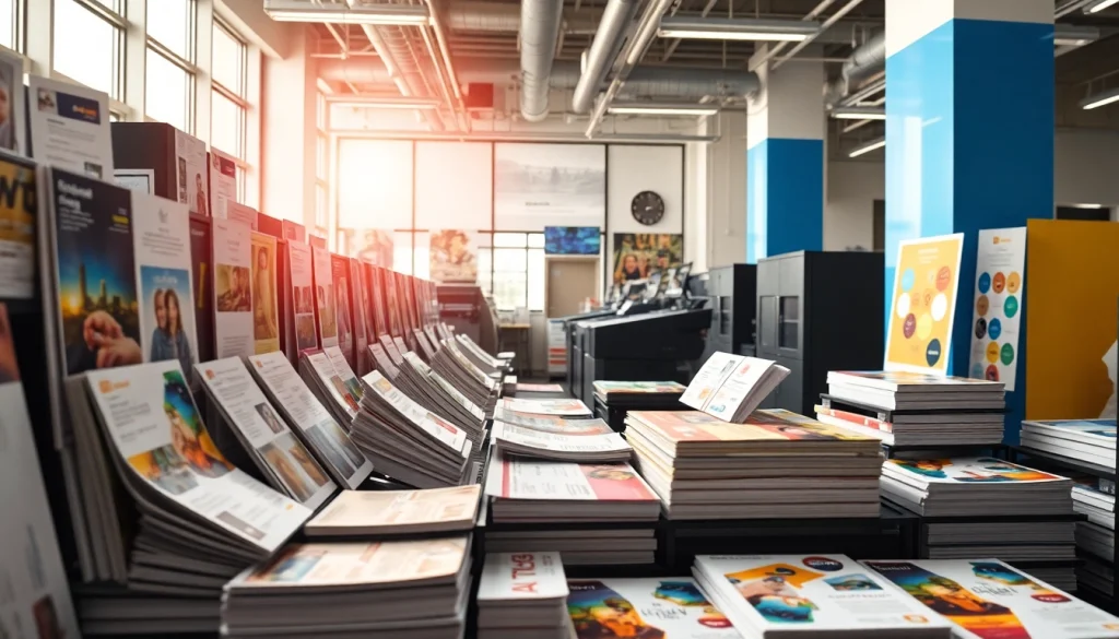 Enhance your brand with quality edmonton printing services showcased in a vibrant office setting.