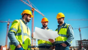 Enhancing construction site safety through professional teamwork and protective gear.