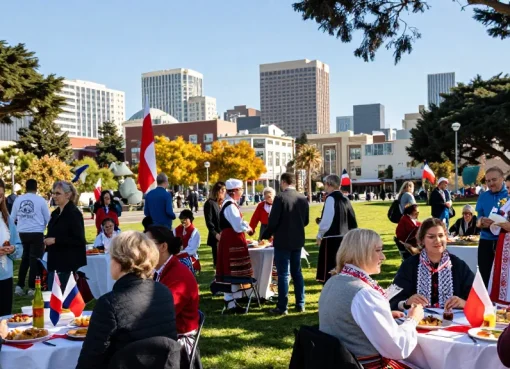 Polish community gathering in San Francisco at https://www.sfpol.com/ celebrating cultural heritage and connection.
